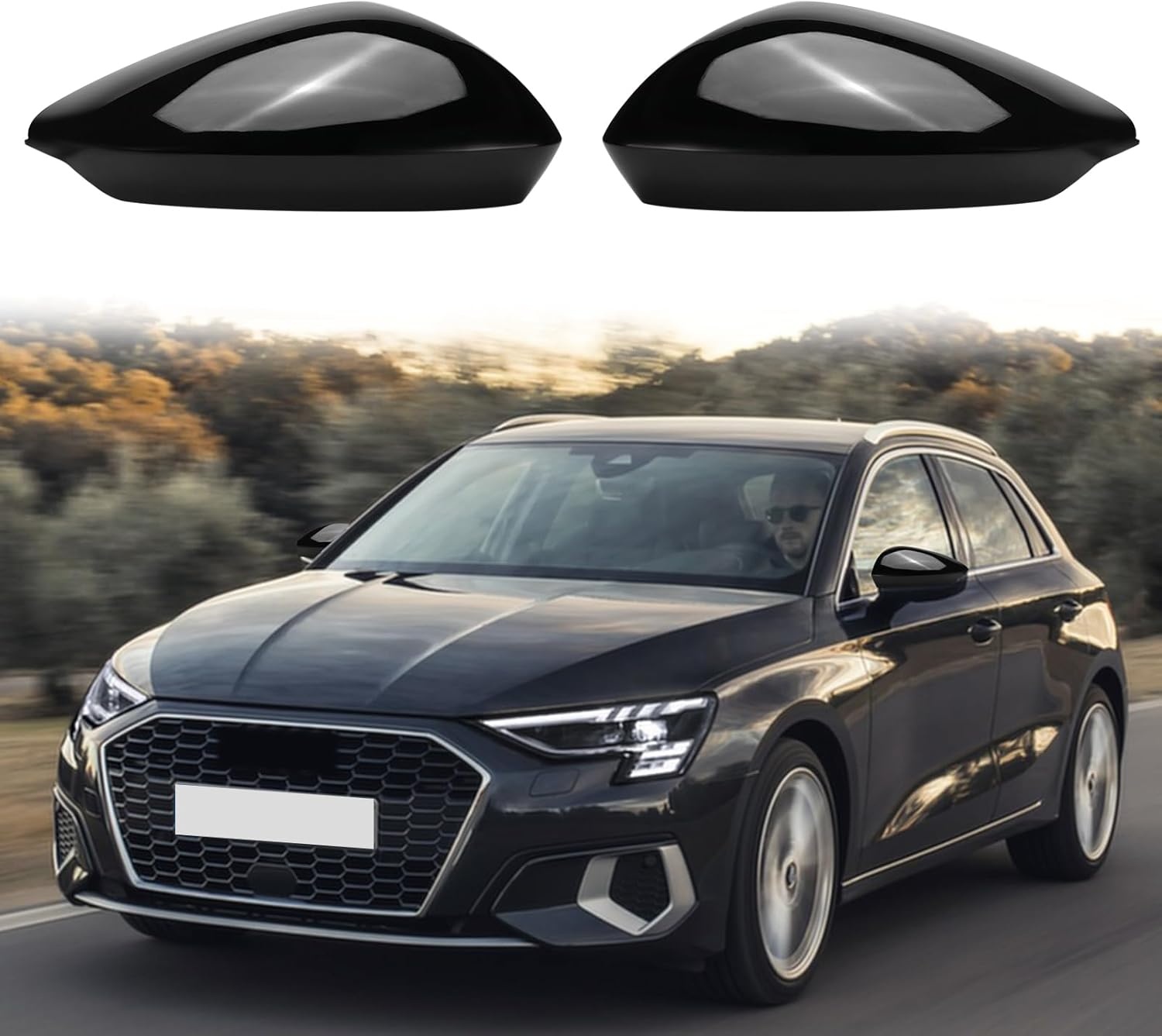 Spiegelkappen Audi A3 S3 RS3 8Y Zwart ABS Carbon Look - 77% Korting