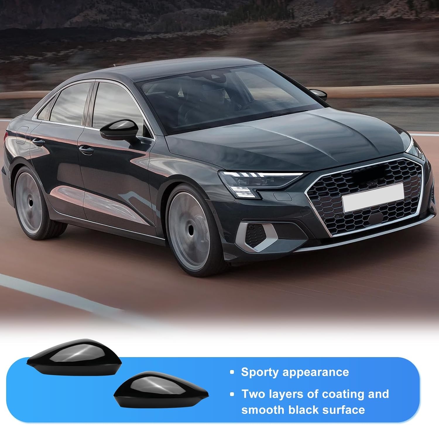 Spiegelkappen Audi A3 S3 RS3 8Y Zwart ABS Carbon Look - 77% Korting