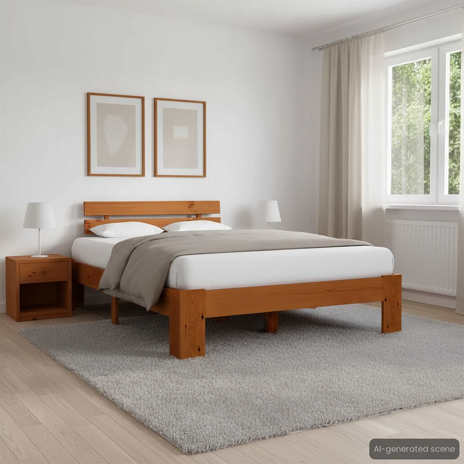 vidaXL Bedframe massief grenenhout honingbruin 120x200 cm