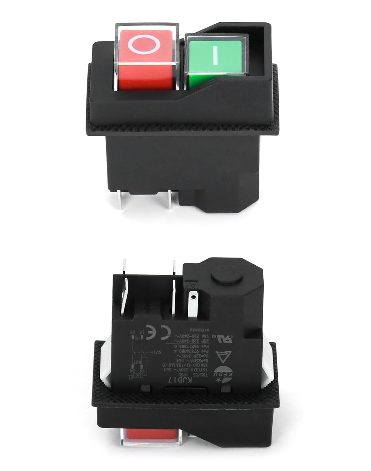 QWORK KJD17 Elektromagnetische Schakelaar 5-Pin, Veiligheidsschakelaar, 250V AC 16A