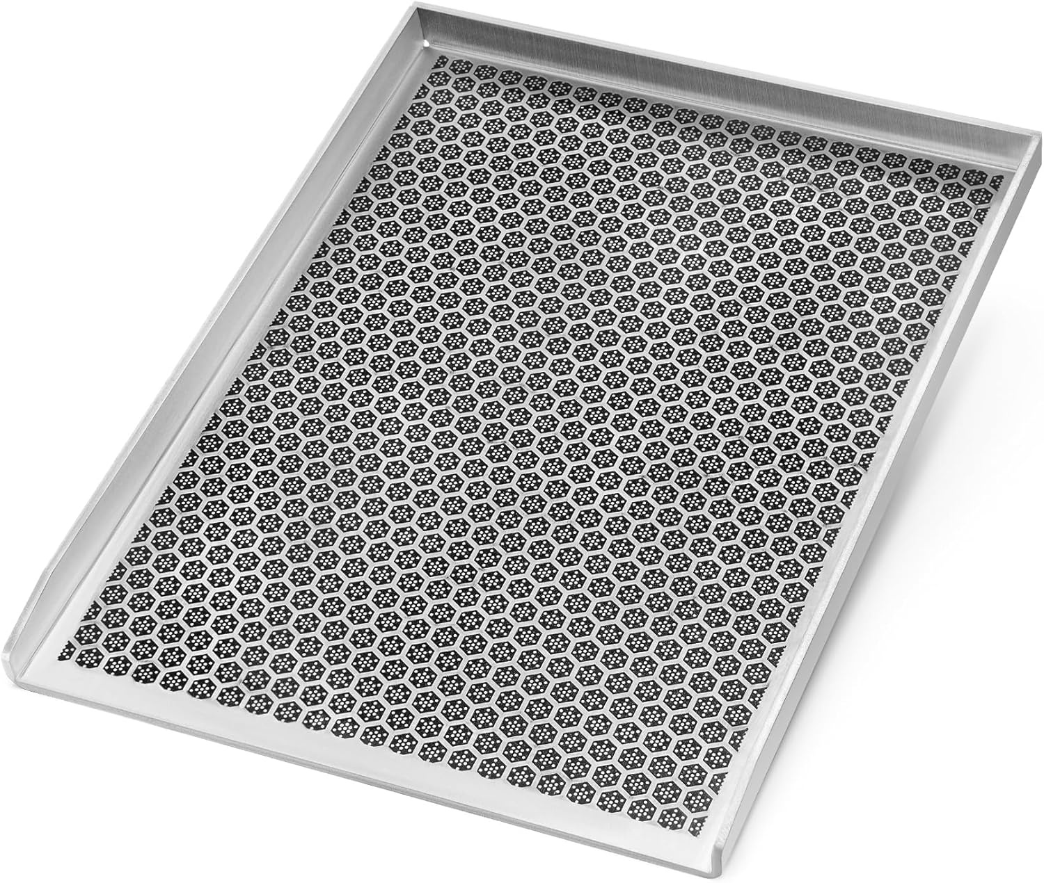Onlyfire 304 Roestvrijstalen Grillplaat met Honingraatstructuur, Antiaanbaklaag, Universele BBQ Plancha voor Gasgrill, Houtskoolgrill en Gasfornuis, Plaat 4mm Massief