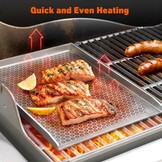 Onlyfire 304 Roestvrijstalen Grillplaat met Honingraatstructuur, Antiaanbaklaag, Universele BBQ Plancha voor Gasgrill, Houtskoolgrill en Gasfornuis, Plaat 4mm Massief