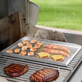 Onlyfire 304 Roestvrijstalen Grillplaat met Honingraatstructuur, Antiaanbaklaag, Universele BBQ Plancha voor Gasgrill, Houtskoolgrill en Gasfornuis, Plaat 4mm Massief
