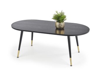 Ovale Salontafel Zwart Gelakt MDF met Lade - 40% Korting!