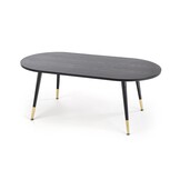 Ovale Salontafel Zwart Gelakt MDF met Lade - 40% Korting!