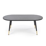 Ovale Salontafel Zwart Gelakt MDF met Lade - 40% Korting!