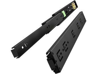 VADANIA VF1245 Ladegeleiders 300 mm Push-to-Open, Zwart Metaal, 45 kg Belastbaar, 1 Paar