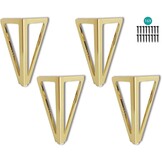 4-delige set metalen meubelpoten, 15 cm, goudkleurig - voor tafels, kasten en banken