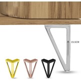 4-delige set metalen meubelpoten, 15 cm, goudkleurig - voor tafels, kasten en banken