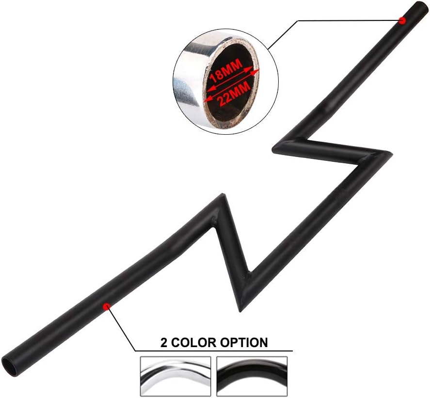 Universeel Motorfiets Z-stuur 22mm Zwart - 29% Korting