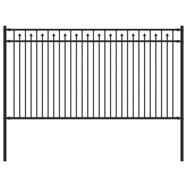 vidaXL Spike Hek Zwart 200 x 150 cm Gepoedercoat staal