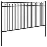vidaXL Spike Hek Zwart 200 x 150 cm Gepoedercoat staal