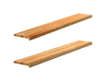 vidaXL Vensterbanken 2 st 160x25x2 cm massief eikenhout lichtbruin