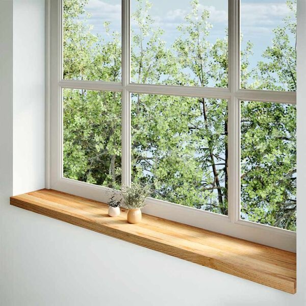 vidaXL Vensterbanken 2 st 160x25x2 cm massief eikenhout lichtbruin
