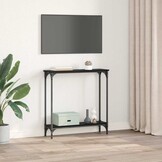 vidaXL Wandtafel met plank Zwart Eiken 75 x 22,5 x 75 cm Bewerkt hout
