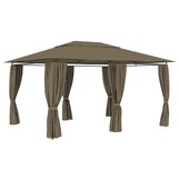 VidaXL Tuinpaviljoen met Gordijnen - 4x3m Taupe - 35% Korting