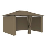 VidaXL Tuinpaviljoen met Gordijnen - 4x3m Taupe - 35% Korting