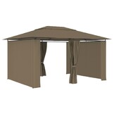 VidaXL Tuinpaviljoen met Gordijnen - 4x3m Taupe - 35% Korting