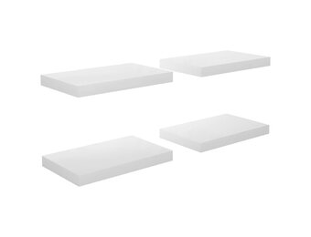 vidaXL Wandschappen zwevend 4 st 40x23x3,8 cm MDF hoogglans wit
