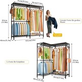 Stevig Kledingrek Zware Belasting 145x40x193cm - Nu 29% Korting!