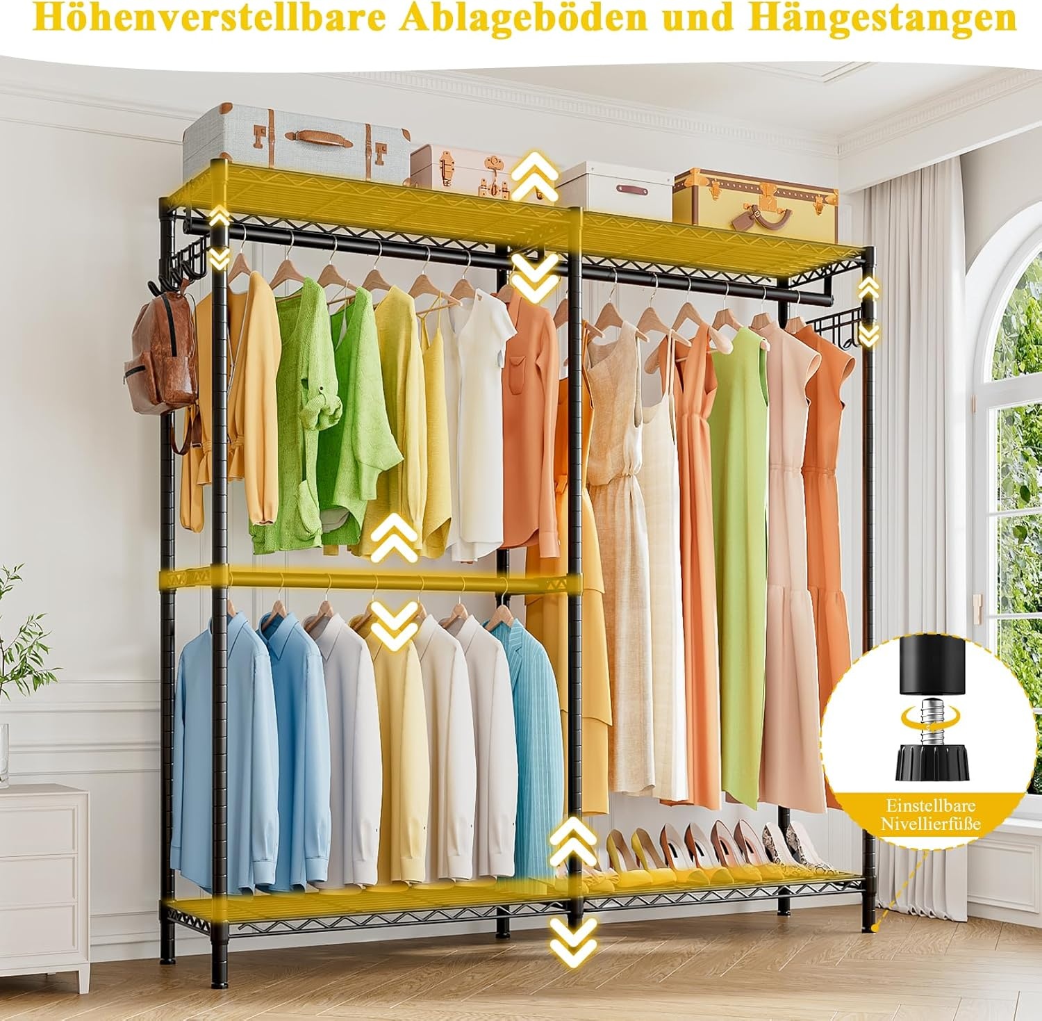 Stevig Kledingrek Zware Belasting 145x40x193cm - Nu 29% Korting!