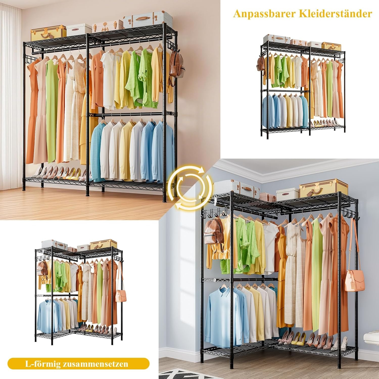 Stevig Kledingrek Zware Belasting 145x40x193cm - Nu 29% Korting!
