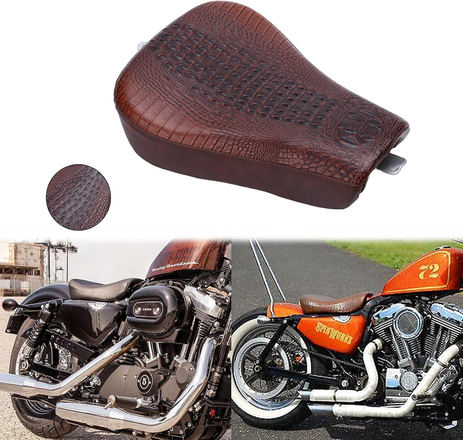 Motorradstoelen, motorrijder voorste solostoel & achterpassagierskussen Passend voor Sportster XL 48 72 1200X 1200V Iron 883 XL883 Achtundvierzig Zweiundsiebzig 1200, Zwart.