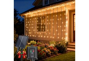 Zonne-energie Lichtgordijn 1x1m 100 LED Warm Wit - 43% Korting