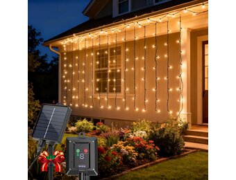Solar Lichtgordijn 100 LED Warm Wit - 32% Korting