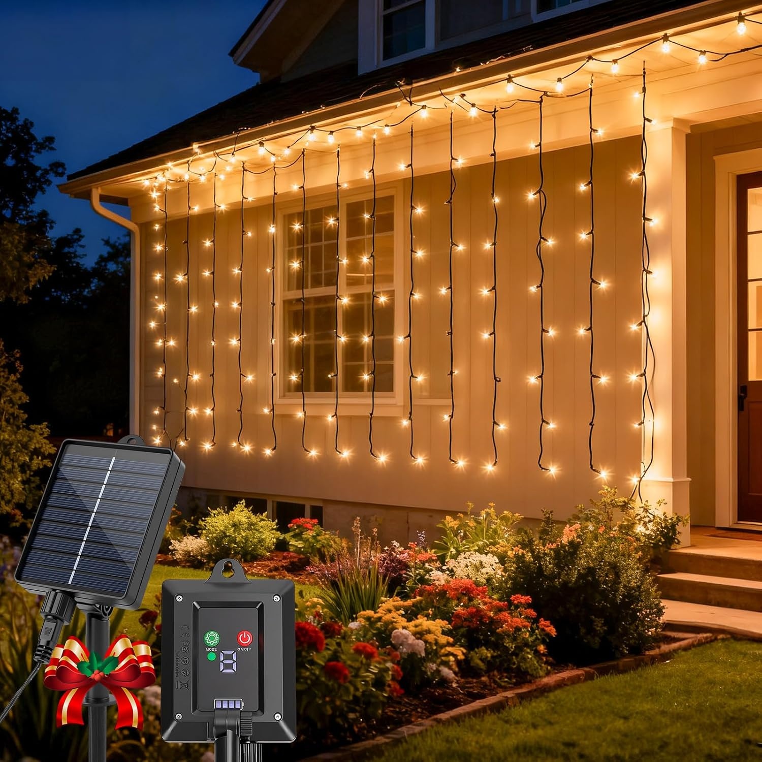 Solar Lichtgordijn 100 LED Warm Wit - 32% Korting