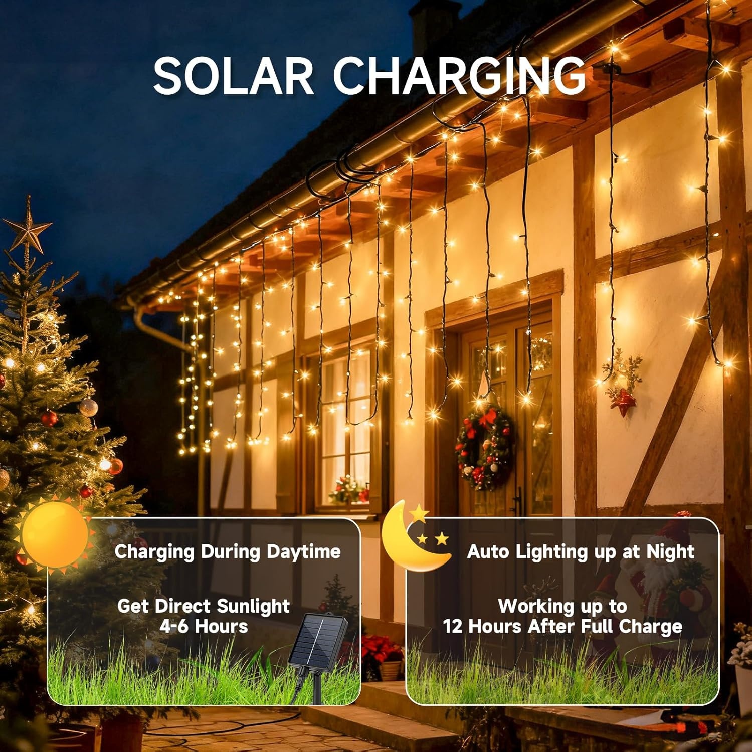 Solar Lichtgordijn 100 LED Warm Wit - 32% Korting