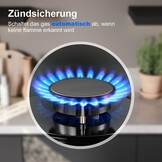 SNDOAS Gaskookplaat 4 pits, 60 cm glaskeramisch gasfornuis met ontstekings zekering, geschikt voor aardgas of propaangas, inbouw of vrijstaand, 8000 W, 220-240 V - Maat 60cm