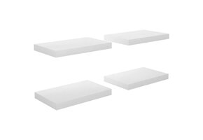 Zwevende Wandschappen MDF Hoogglans Wit - Set van 4 met 69% Korting