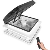 2012 Air Max Dakventilator voor camping, auto, elektrisch, ultralaag geluidsniveau, permanente RV-ventilatie, omkeerbare afzuigventilator, 12 V, met 14 inch (14 inch), UV-bescherming, doorschijnend
