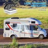 2012 Air Max Dakventilator voor camping, auto, elektrisch, ultralaag geluidsniveau, permanente RV-ventilatie, omkeerbare afzuigventilator, 12 V, met 14 inch (14 inch), UV-bescherming, doorschijnend