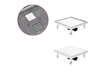 vidaXL Doucheafvoer met 2-in-1 deksels 28x28 cm roestvrij staal