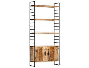 vidaXL Boekenkast met 4 schappen 80x30x180 cm ruw mangohout