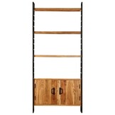 vidaXL Boekenkast met 4 schappen 80x30x180 cm ruw mangohout