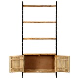vidaXL Boekenkast met 4 schappen 80x30x180 cm ruw mangohout