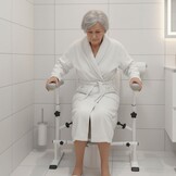 KMINA - Gehandicapte badkamerhouder, toiletarmleuning, armleuning voor ouderen, armsteun voor ouderen, robuuste gehandicapte badkamergreep, verstelbare breedte en hoogte.