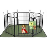 Lekesky Puppyren Zwart, 8 Panelen, 60cm Hoog, Met Bodemmat