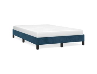 vidaXL Bedframe zonder matras 120x190 cm fluweel donkerblauw