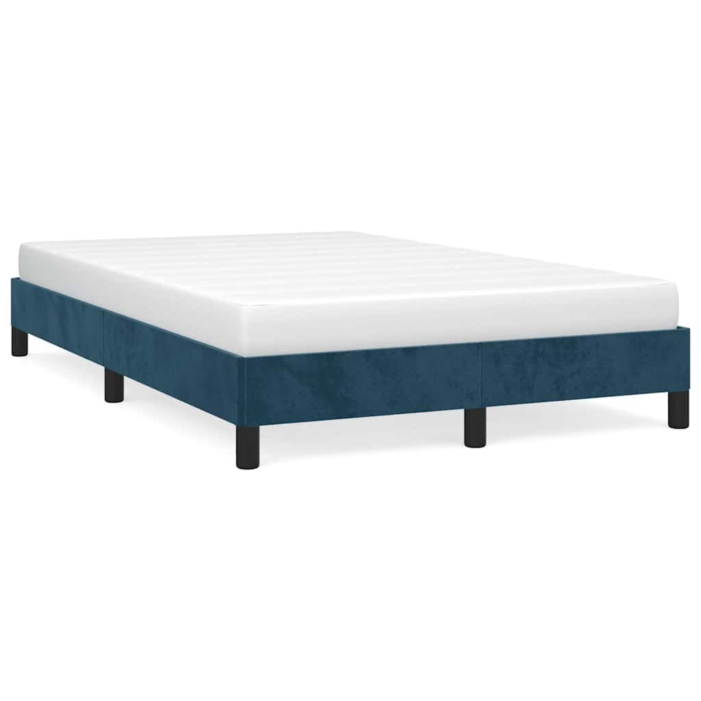 vidaXL Bedframe zonder matras 120x190 cm fluweel donkerblauw