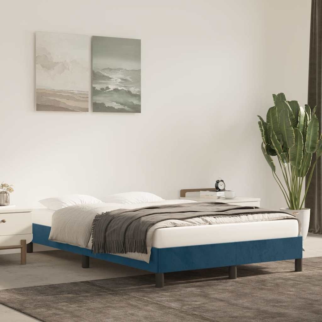 Donkerblauw Fluweel Bedframe 120x190 cm - 61% Korting
