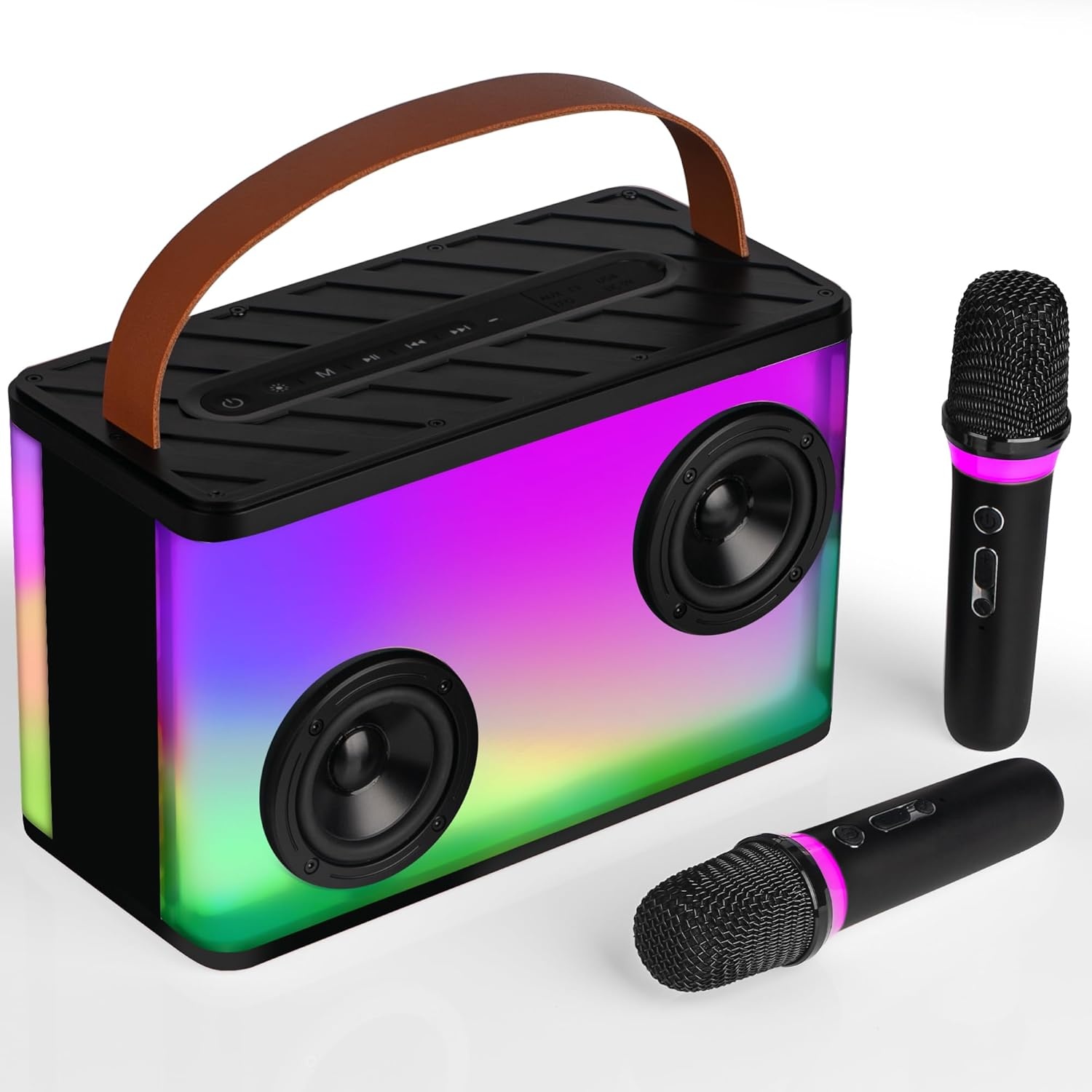 BONAOK K20 Karaoke Systeem met 2 Microfoons en Bluetooth Speaker