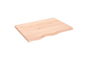 vidaXL Massief Houten Wastafelblad 80x60 cm - Onbehandeld met Natuurlijke Rand (51% Korting)