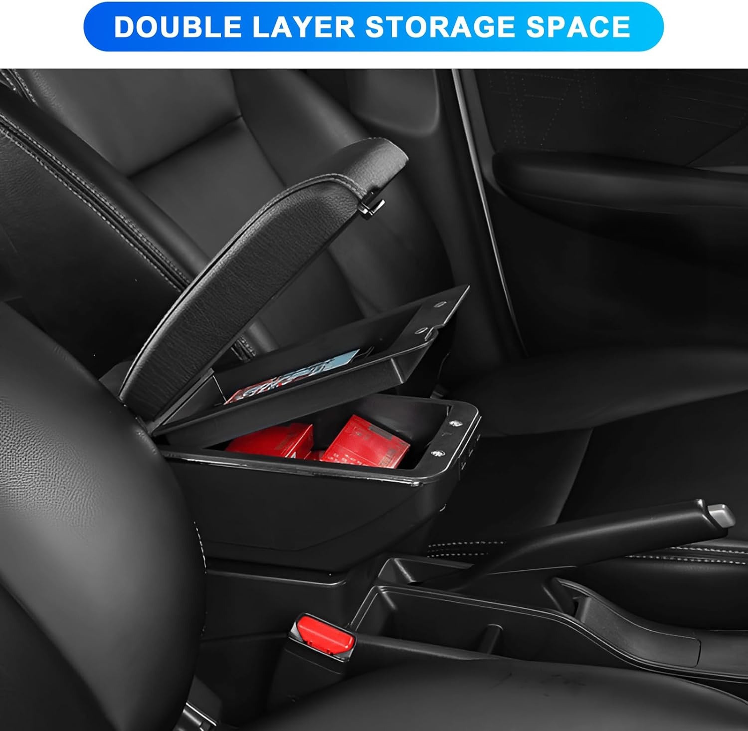 Zwarte Armleuning met Dubbele Laag en 7 USB-Poorten voor Renault Clio IV (2012-2019)