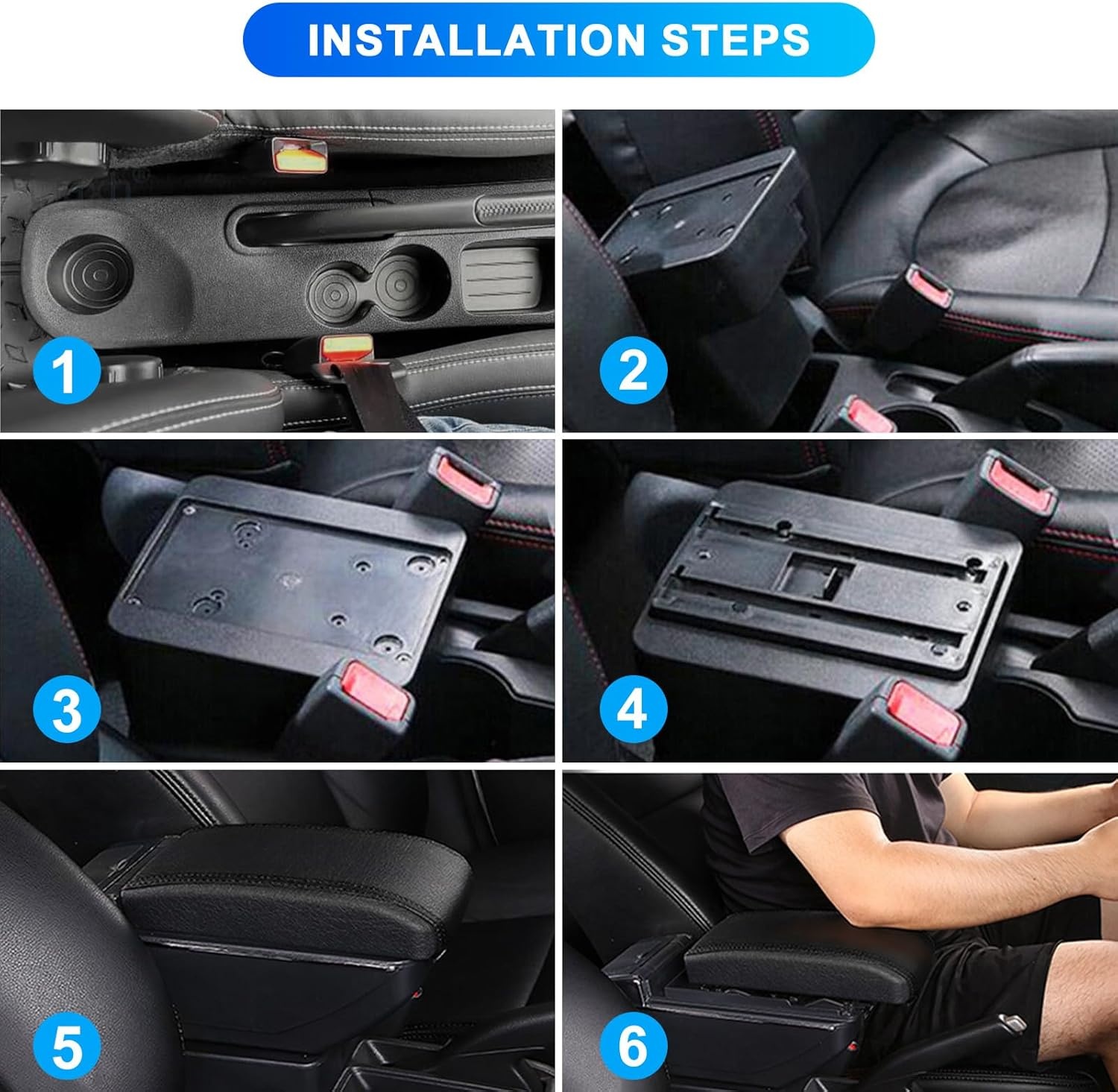 Zwarte Armleuning met Dubbele Laag en 7 USB-Poorten voor Renault Clio IV (2012-2019)