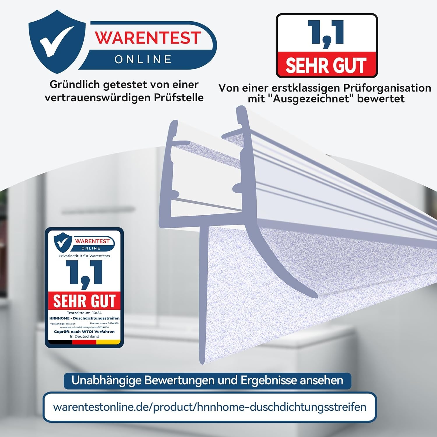 Universele Doucheafdichting Glas 6-8mm - 90cm - 29% Korting!