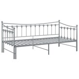 vidaXL Slaapbankframe uittrekbaar metaal grijs 90x200 cm